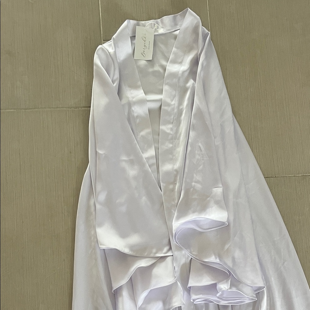 Luxurious Bridal White Satin Robe